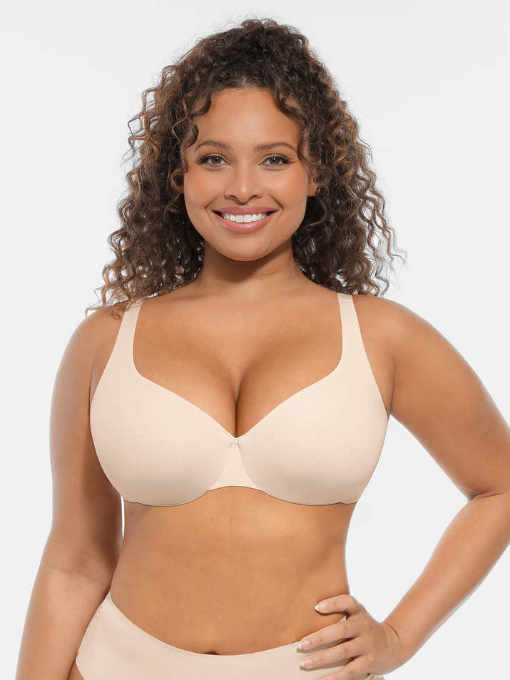 Feelingirl Underwire Adjustable Deep V-neck Bra