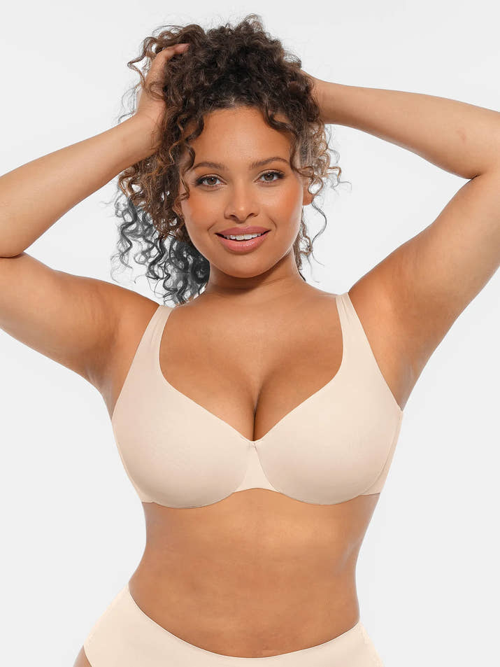 Feelingirl Underwire Adjustable Deep V-neck Bra