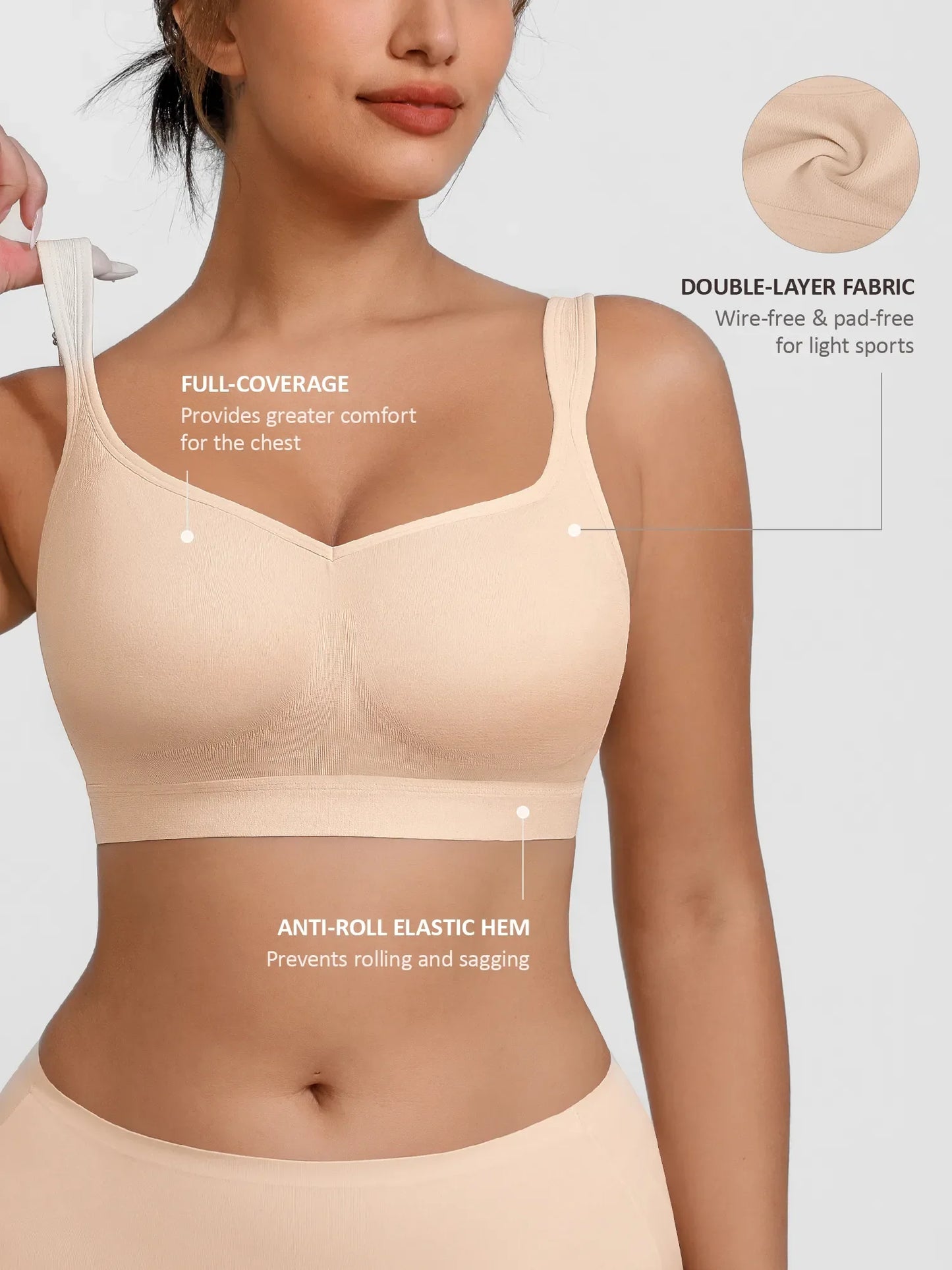 Feelingirl Full Coverage Smoothing Wireless Bra
