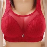 Seamless Wireless Women Bra Sexy See Through Chest Pad Wide Shoulder Strap Push Up Lady Bra Sexy Ladies Sports Bra Nursing Bras