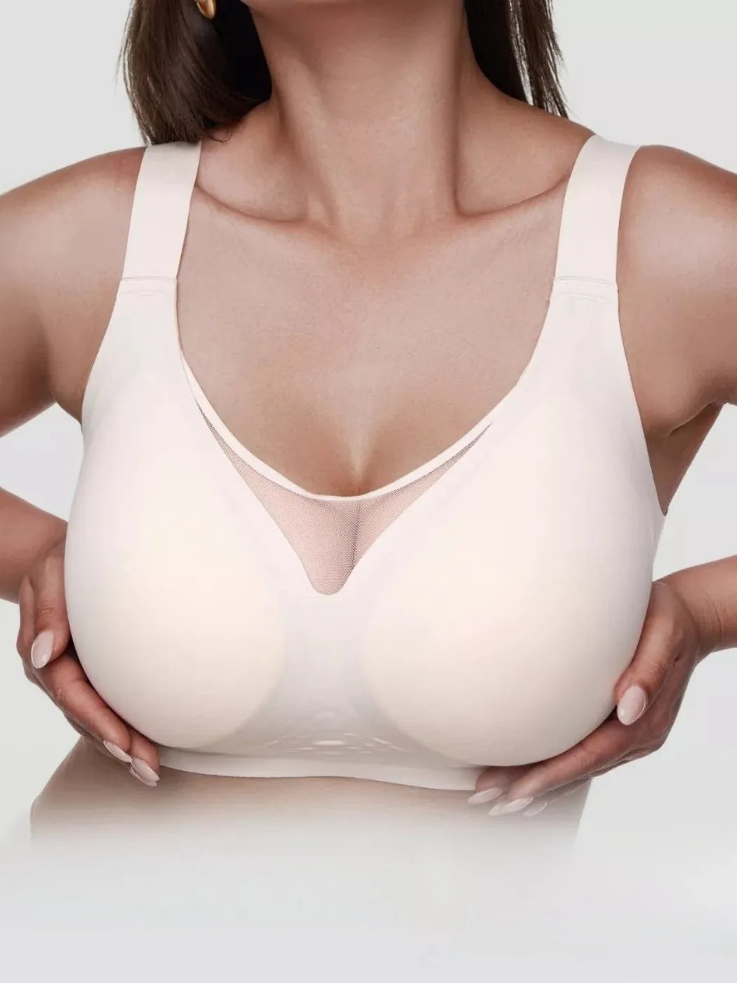 Women Plus Size Push up Bra Wireless Supportive Comfort Shaping Bra No Wire Lift Bras for Large Breasted Full Coverage Bralettes
