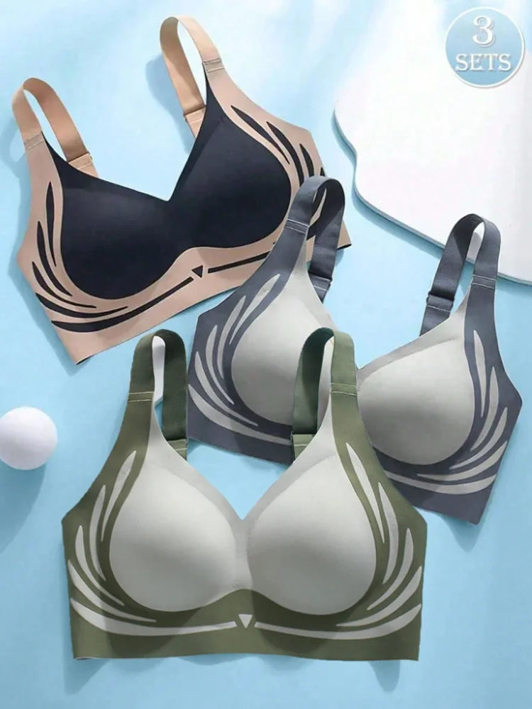 Women's Gather Wireless Bra Push-up Women Gathered Up Soft Support Adjustable Underwear Anti-sagging Seamless Lift-up Bra M-2XL