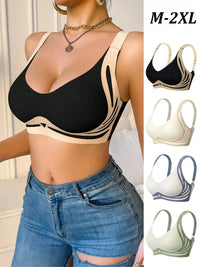 Women's Gather Wireless Bra Push-up Women Gathered Up Soft Support Adjustable Underwear Anti-sagging Seamless Lift-up Bra M-2XL