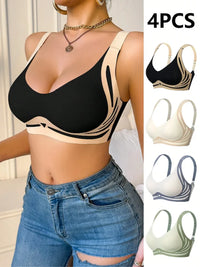 Women's Gather Wireless Bra Push-up Women Gathered Up Soft Support Adjustable Underwear Anti-sagging Seamless Lift-up Bra M-2XL