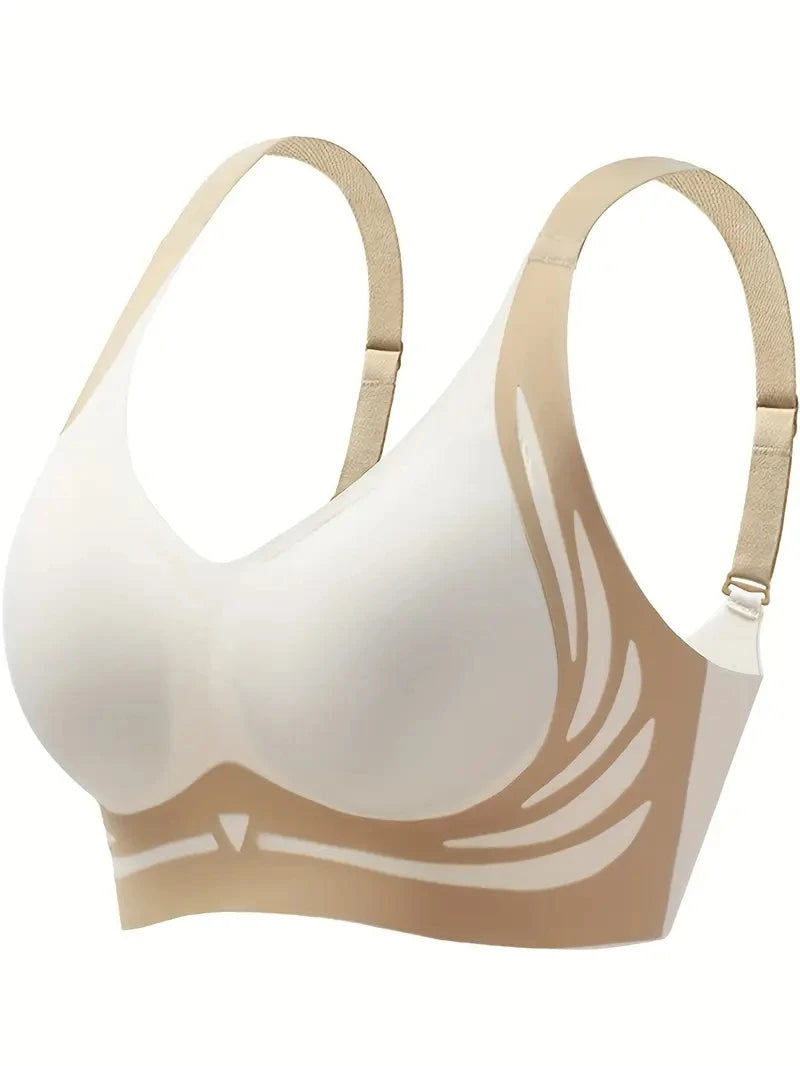 Women's Gather Wireless Bra Push-up Women Gathered Up Soft Support Adjustable Underwear Anti-sagging Seamless Lift-up Bra M-2XL