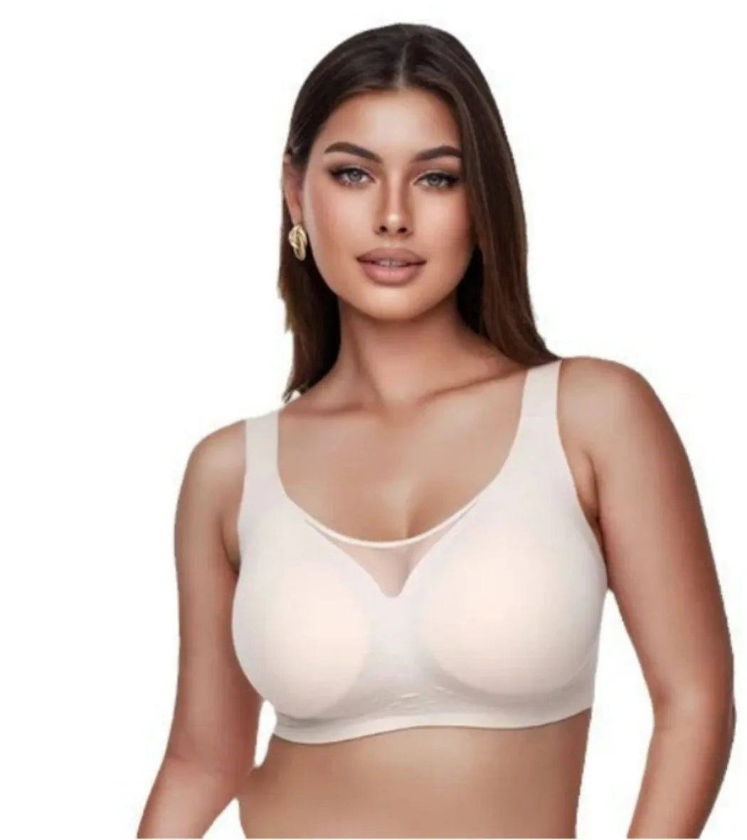 Women Plus Size Push up Bra Wireless Supportive Comfort Shaping Bra No Wire Lift Bras for Large Breasted Full Coverage Bralettes