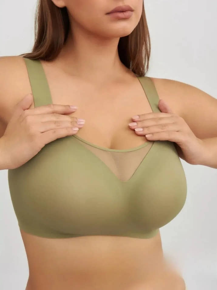 Women Plus Size Push up Bra Wireless Supportive Comfort Shaping Bra No Wire Lift Bras for Large Breasted Full Coverage Bralettes