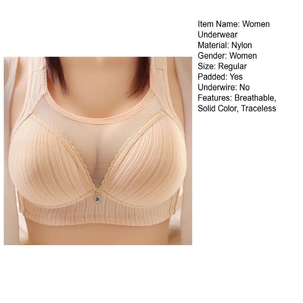 Seamless Wireless Women Bra Sexy See Through Chest Pad Wide Shoulder Strap Push Up Lady Bra Sexy Ladies Sports Bra Nursing Bras
