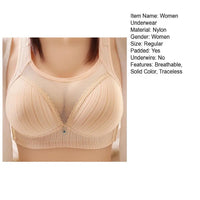 Seamless Wireless Women Bra Sexy See Through Chest Pad Wide Shoulder Strap Push Up Lady Bra Sexy Ladies Sports Bra Nursing Bras