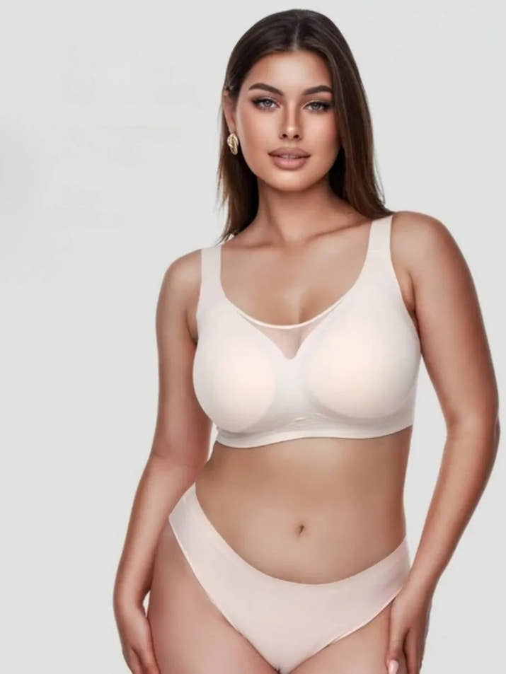 Women Plus Size Push up Bra Wireless Supportive Comfort Shaping Bra No Wire Lift Bras for Large Breasted Full Coverage Bralettes