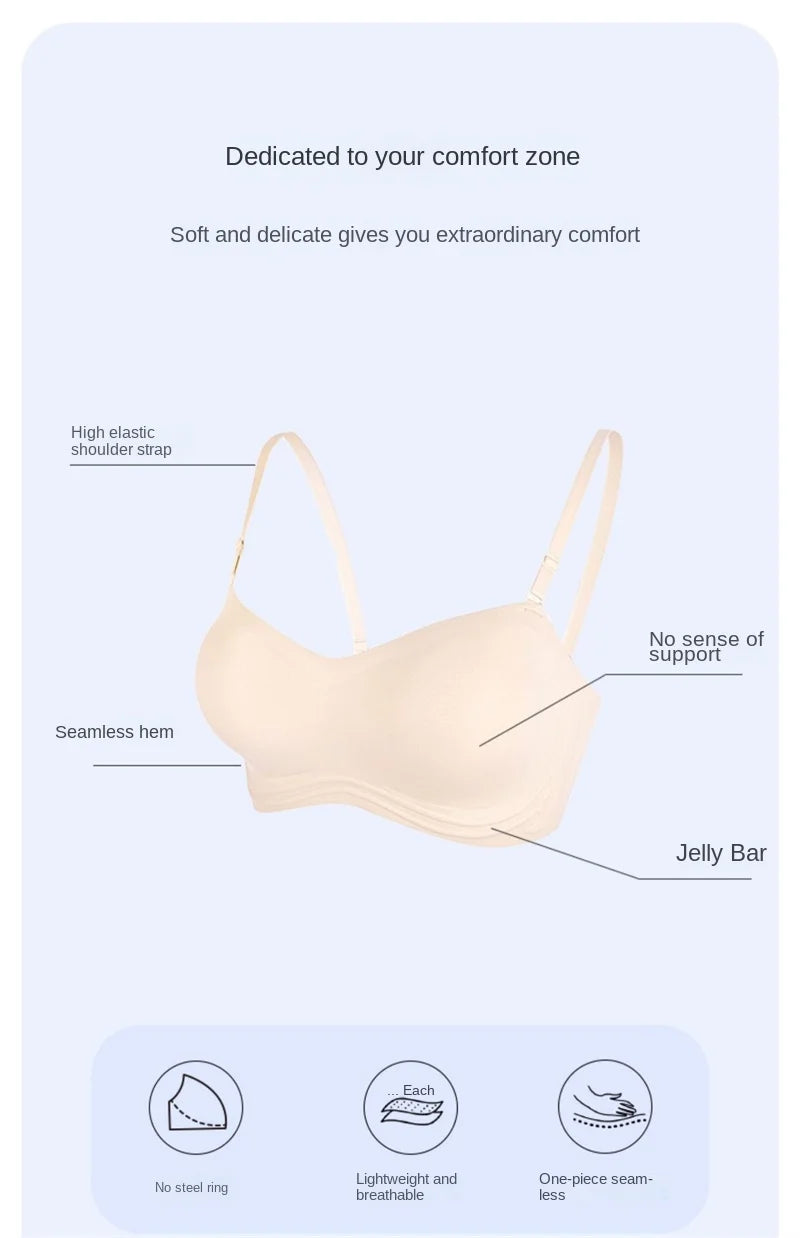 Push Up Bra For Women Sexy Bralette Wireless Soft Seamless Brassiere Comfortable Gathered Female Externally Expanded Lingerie