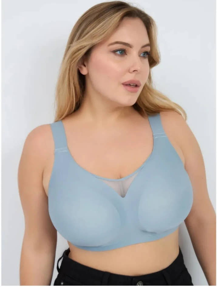 Women Plus Size Push up Bra Wireless Supportive Comfort Shaping Bra No Wire Lift Bras for Large Breasted Full Coverage Bralettes