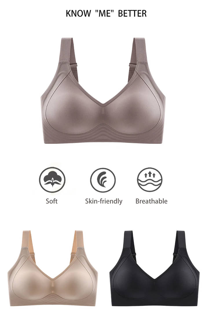 Wireless Bras for Women Seamless Full Coverage Bra No Underwire Soft Push Up Everyday Bralette