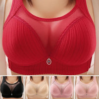 Seamless Wireless Women Bra Sexy See Through Chest Pad Wide Shoulder Strap Push Up Lady Bra Sexy Ladies Sports Bra Nursing Bras