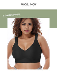 Wireless Bras for Women Seamless Full Coverage Bra No Underwire Soft Push Up Everyday Bralette