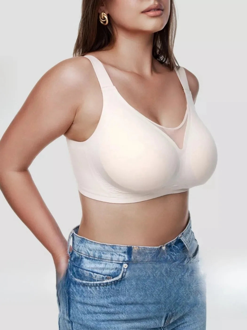 Women Plus Size Push up Bra Wireless Supportive Comfort Shaping Bra No Wire Lift Bras for Large Breasted Full Coverage Bralettes