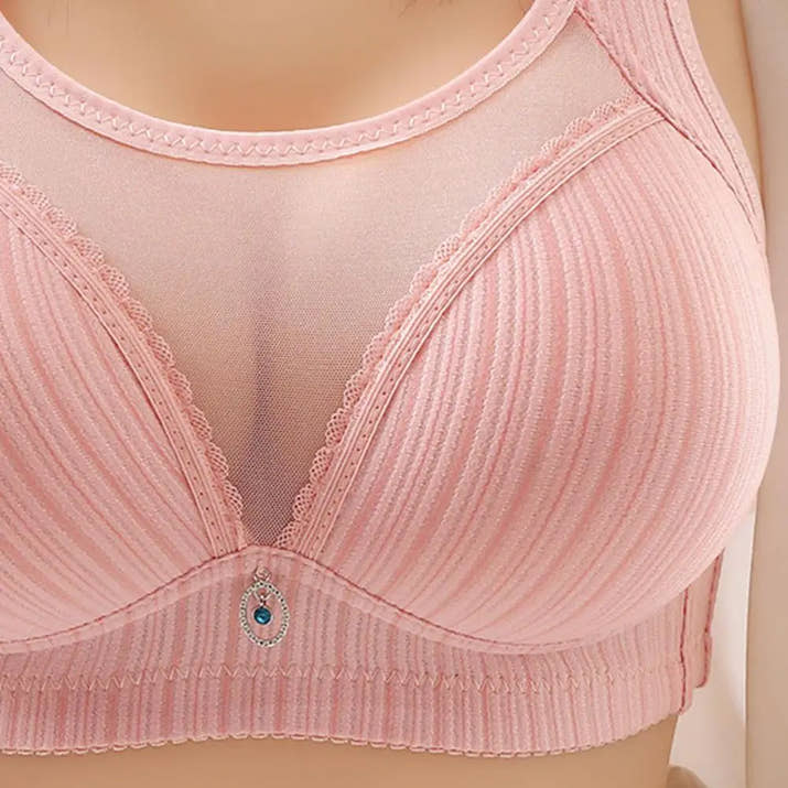 Seamless Wireless Women Bra Sexy See Through Chest Pad Wide Shoulder Strap Push Up Lady Bra Sexy Ladies Sports Bra Nursing Bras