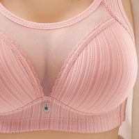 Seamless Wireless Women Bra Sexy See Through Chest Pad Wide Shoulder Strap Push Up Lady Bra Sexy Ladies Sports Bra Nursing Bras