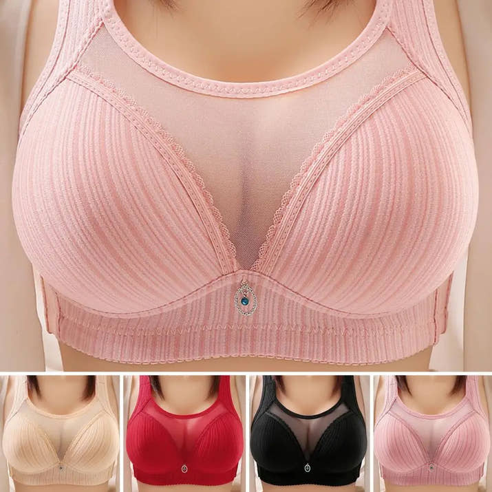 Seamless Wireless Women Bra Sexy See Through Chest Pad Wide Shoulder Strap Push Up Lady Bra Sexy Ladies Sports Bra Nursing Bras