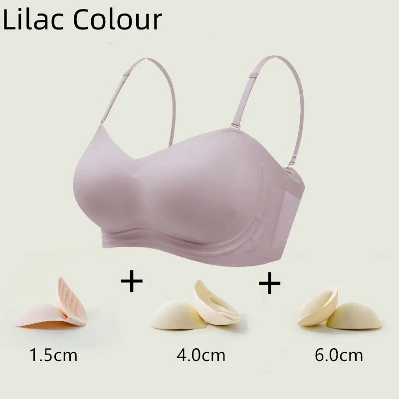 Push Up Bra For Women Sexy Bralette Wireless Soft Seamless Brassiere Comfortable Gathered Female Externally Expanded Lingerie
